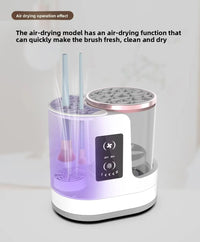 Velmora automatic makeup brush cleaner - real drying compartment with brushes