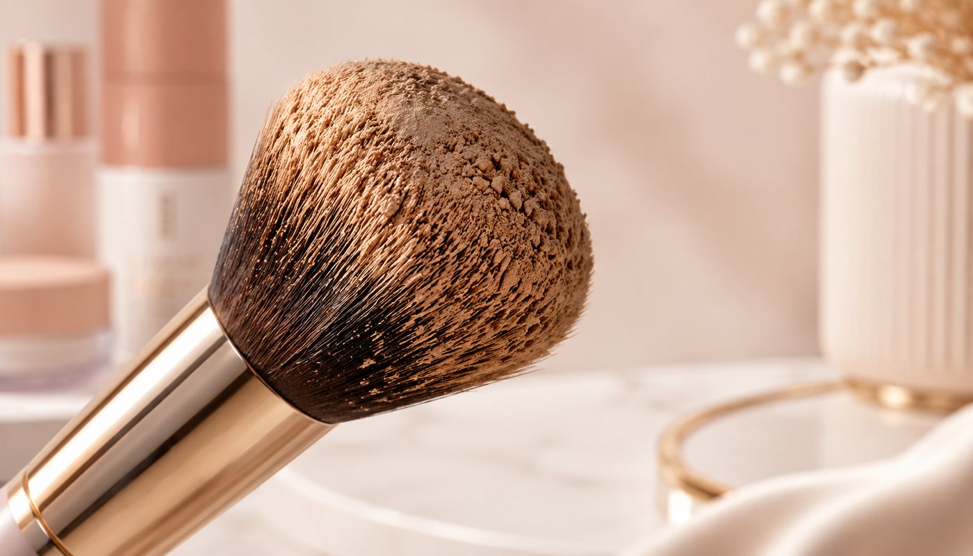 Extremely dirty makeup brush macro